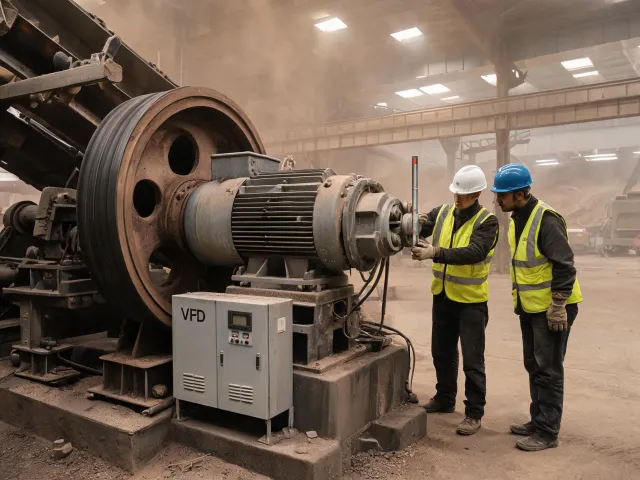 Mining conveyor motor drive