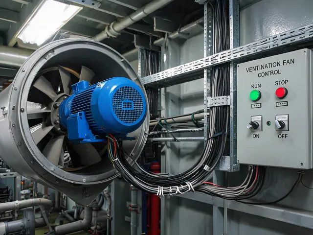 Marine fan motor room