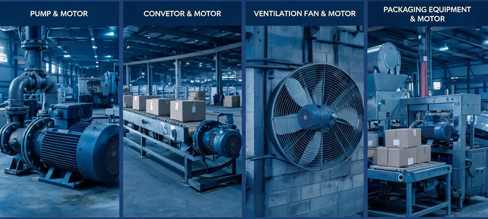 Industrial motor applications across plants