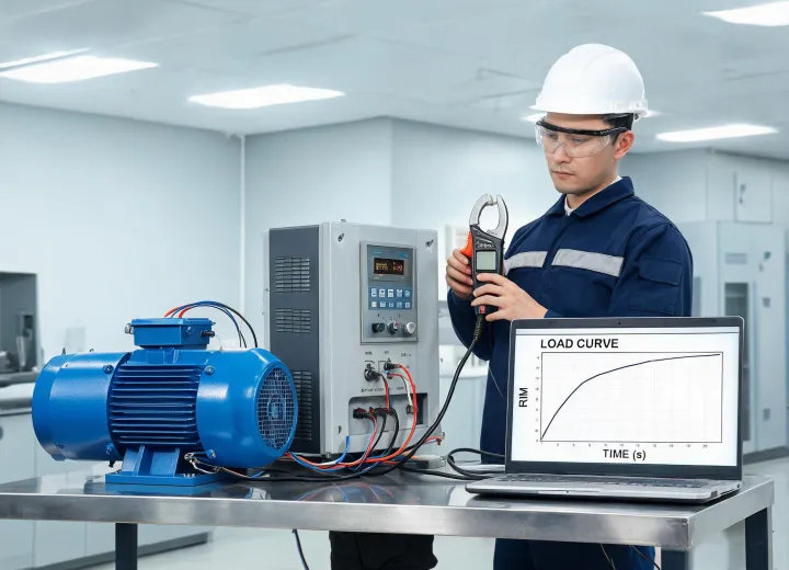 Motor service engineer at test bench
